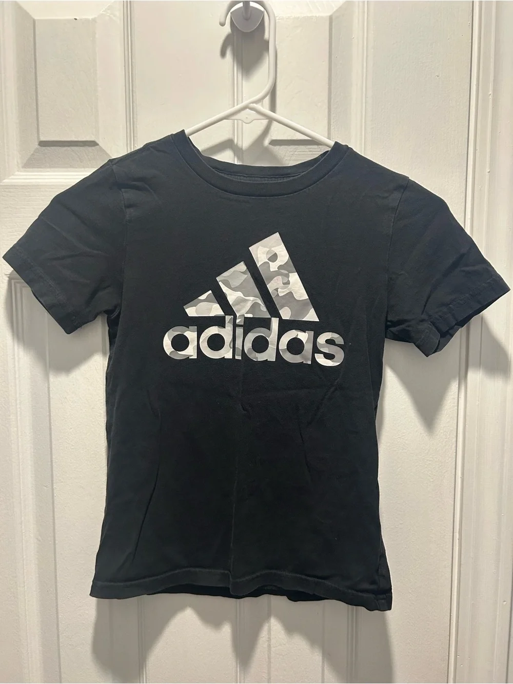 adidas Black Tee with Gray Camo Logo